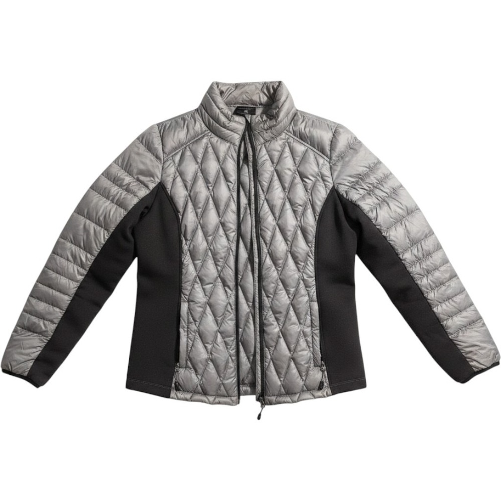 32 Degrees Heat Womens Gray Quilted Full Zip Puffer Jacket Size M